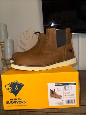 Men’s Chelsea Work Boots — Brown